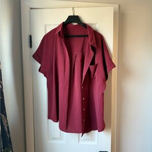 Chic Red Bean Paste Blouse